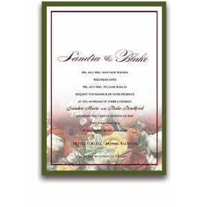   125 Rectangular Wedding Invitations   Spring Bouquet