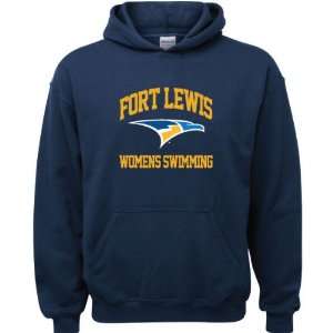 Fort Lewis College Skyhawks Navy Youth Womens Swimming Arch Hooded 