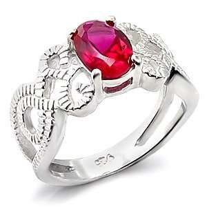 Womens Ruby Cubic Zirconia Ring, Size 5 10 Jewelry