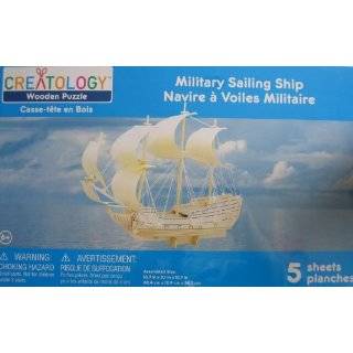 Creatology Wooden Puzzle Military Sailing Ship 3 D Wood Puzzle