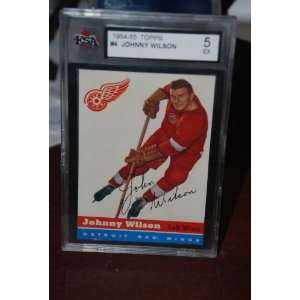  KSA 5 1954 Topps Johnny Wilson #4 Detroit Red Wings Hockey 