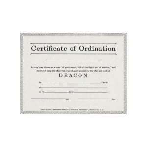   Certificate Ordination Deacon Billfold Size (10 Pack) 