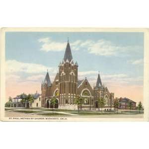  1920s Vintage Postcard St. Paul Methodist Church Muskogee 