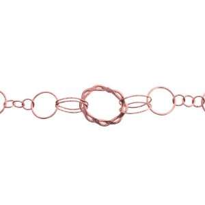 Genuine Copper Chain 9mm Small Circle, 20mm Circle, 27x28mm Twisted 