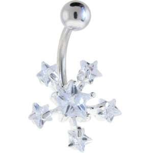  Crystalline Gem Snowflake Perfection Belly Ring Jewelry