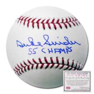 Duke Snider Autographed Baseball with 55 Champs 