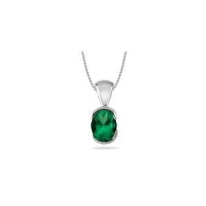  1.56 Cts Emerald Solitaire Pendant in14K White Gold 