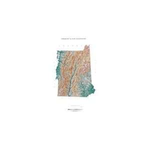  Vermont and New Hampshire Topographic Wall Map by Raven 
