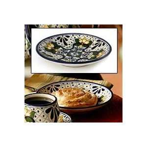  NOVICA Ceramic dessert plates, The Invitation (set of 4 