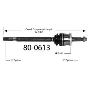  Empi 80 0613 CV Joint Half Shaft Assembly Automotive