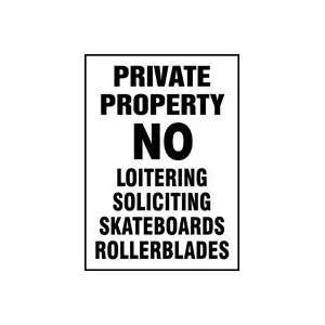   Loitering Soliciting Skateboards Rollerblades 14 x 10 Plastic Sign