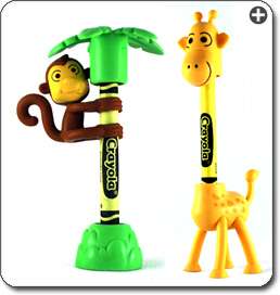 Kids can use their crayons to color three dimensional zoo scenes or 
