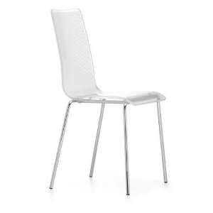  Zuo 100300 Stripy Chair in White   Set of 4 100300