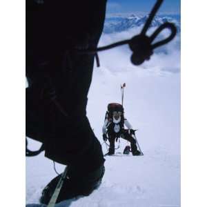  Climber on the West Butress at 11,000 Feet, Alaska Premium 