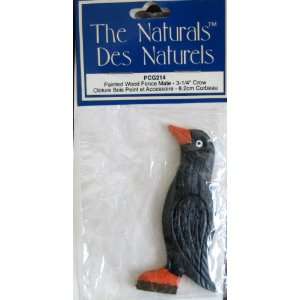  The Naturals Painted Craft Wood Fence Mate 3 1/4 Crow 