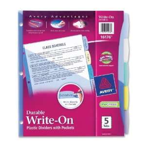  Avery Translucent Write On Dividers w/Pockets Office 