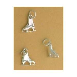  Sterling Silver Charm, Ice Skate, 3/8 inch Jewelry
