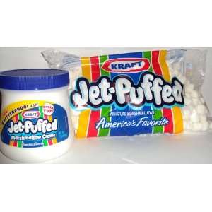Jet Puffed Miniature Marshmallows and Marshmallow creme (2 Items Combo 