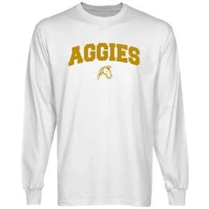  UC Davis Aggies White Logo Arch Long Sleeve T shirt 