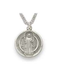 St Benedict, Patron of Monks, Sterling Silver Engraved Medal Christian 