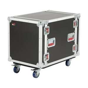   Rack Case with Wheels Black 12 Space (Black 12 Space) Musical