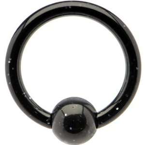  12 Gauge Black Glitter Acrylic Ball Captive Ring Jewelry