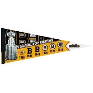NHL Boston Bruins Six Time Stanley Cup Champions 12 by 30 Inch Premium 