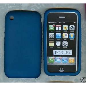  BLUE IPHONE 3G 8G 16G RUBBER SILICONE SKIN CASE COVER 