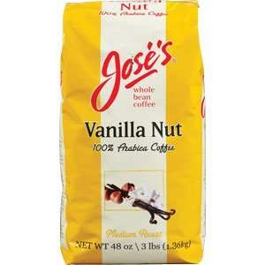 Joses Whole Bean Coffee Vanilla Nut 3 Grocery & Gourmet Food