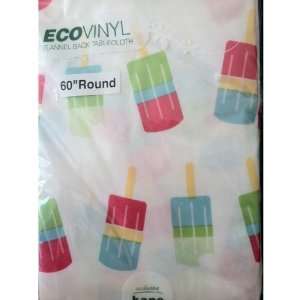  Ecovinyl Flannel Back ~POPSICLES~ Tablecloth 52 x 70 In 