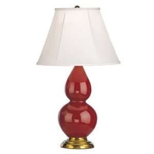 Robert Abbey 1687 Double Gourd   Accent Lamp, Oxblood Glazed Ceramic 