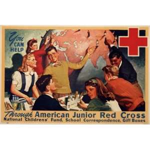  1940s WW2 You Can Help Jr. Red Cross Vintage Antique 