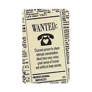 Collectible Phone Card #600TEL 102 4 Personals Ad WANTED Discreet 