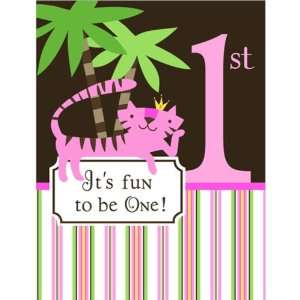  of the Jungle 1st Birthday Party Invitations   Girl First Birthday 