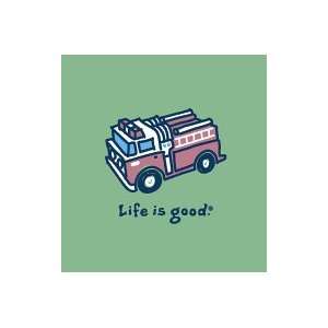  Life Is Good Firetruck on Apple Toddler Tee Sports 