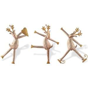  Sparkly Reindeer Ornaments   Set of 3