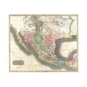  1814 Thomson Map of Mexico and Texas Poster (24.00 x 18.00 