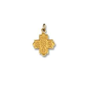  4Way Medal 14Kt Yellow Gold 1/2 Inch Jewelry