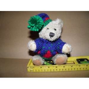    teddy bear with knitted cap, stuffed animal 