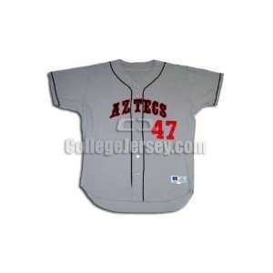  Gray No. 47 Game Used San Diego State Russell Baseball 