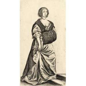   Wenceslaus Hollar   Lady with muff standing on 2 steps