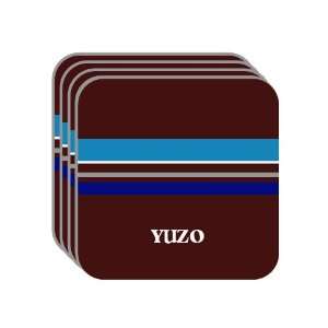 Personal Name Gift   YUZO Set of 4 Mini Mousepad Coasters (blue 