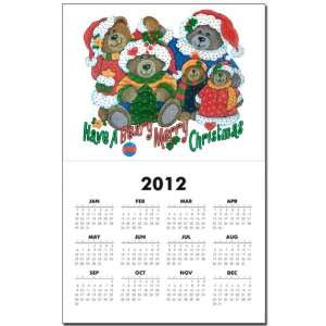  Calendar Print w Current Year Have A Beary Merry Christmas 