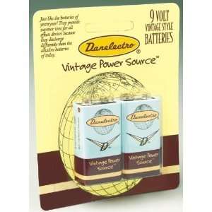  Danelectro 9 Volt Vintage Style Batteries 2 Pack 