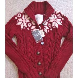  Abercrombie Womens Dark Red/Cream Sweater (size M 