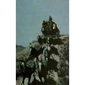  OLD STAGE COACH OF THE PLAINS BY FREDERIC REMINGTON CANVAS 