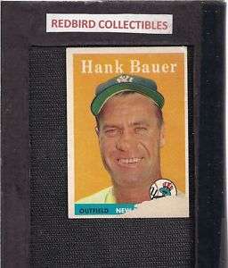 1958 Topps #9 Hank Bauer YANKEES  P/  