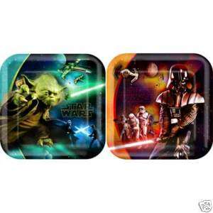STAR WARS Feel the Force Party 7 Square Dessert Plates  
