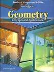 Geometry Concepts & Applications Teachers Wraparound Edition FREE 