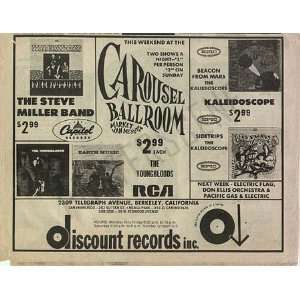  Steve Miller Youngbloods Carousel Concert Ad 1968